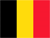 Flagge von Belgien mit drei senkrechten Streifen in Schwarz, Gelb und Rot.