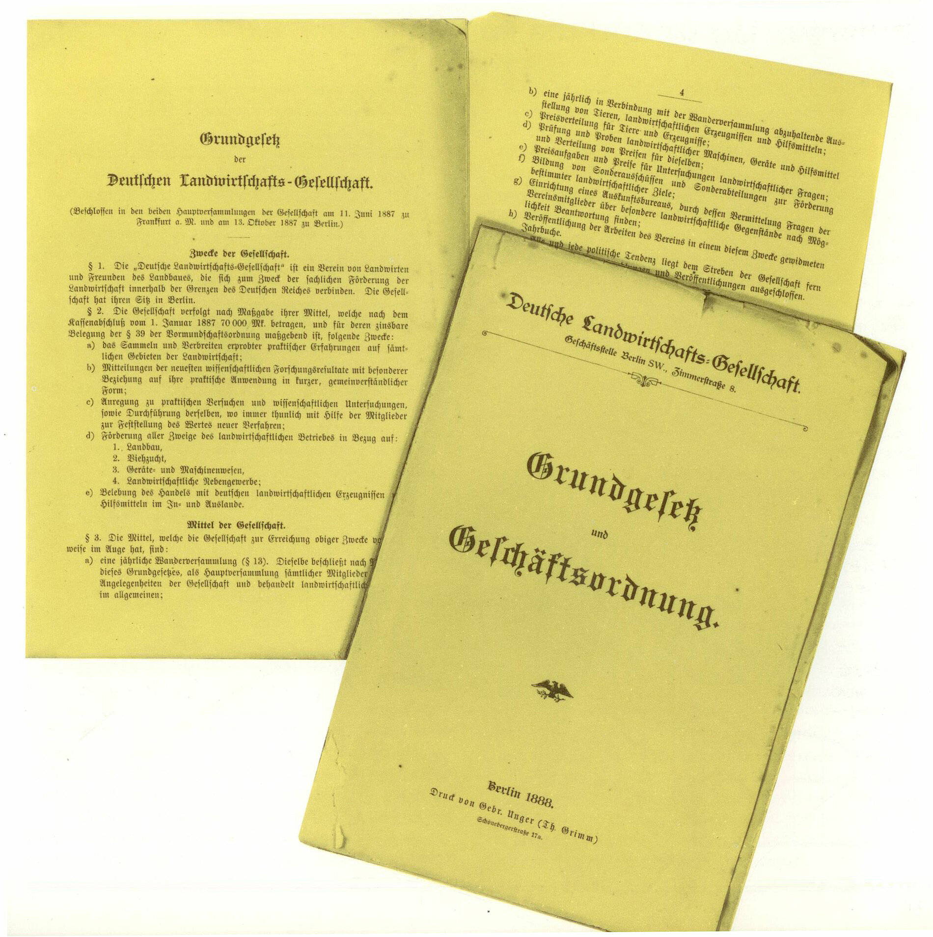 Das "Grundgesetz" der DLG, die erste Vereinssatzung.
