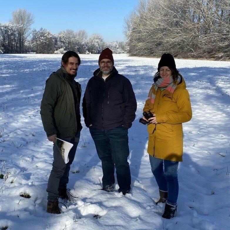 Nico Heitepriem, Nils Borchard, and Martina Clausen at the UNESCO Spreewald Biosphere Reserve in January. 